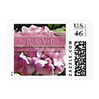 Watercolor Pink Hydrangea-RSVP-Small Postage stamp