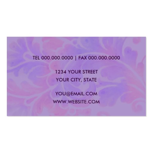 Watercolor Plume Business Card (back side)
