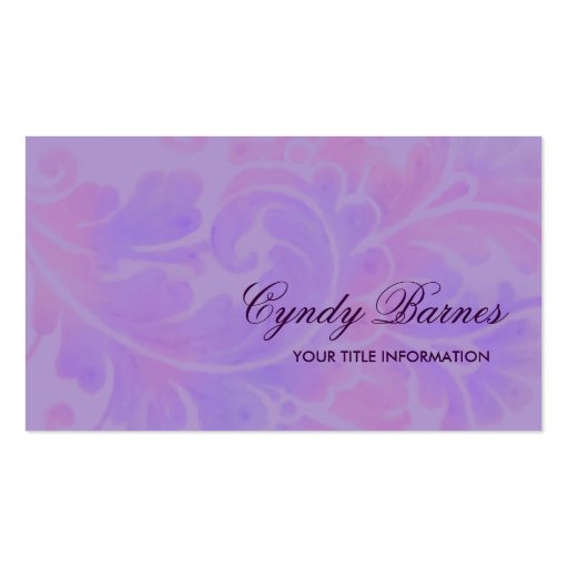 Watercolor Plume Business Card (front side)