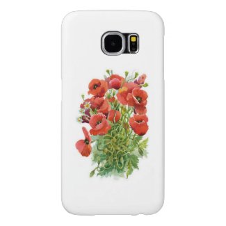 Watercolor Poppies Samsung Galaxy S6 Cases