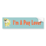 standard_bumpersticker - Original watercolor by CRS, a super cute pug dog with a flurry of warm watercolor activity surrounding.: Sizes  Available colors: 0