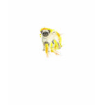 kids_basic_dark_tshirt - Original watercolor by CRS, a super cute pug dog with a flurry of warm watercolor activity surrounding.: Sizes s,m,l,xl Available colors: navyblue