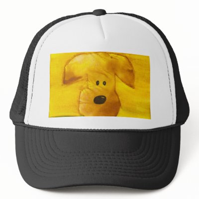 Watercolor Puppy Hat by sarahwolf2
