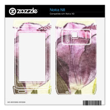 Watercolor Purple Spring Tulip photograph Nokia N8 Skin