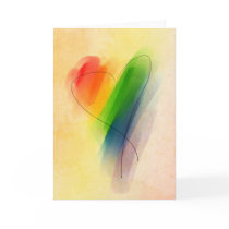 Watercolor Rainbow Heart Card