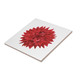 Watercolor Red Flower Small Square Tile