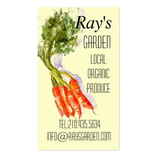 Watercolor Restaurant Produce Delivery Card Business Card (front side)