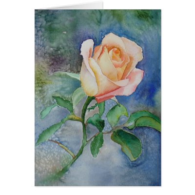 Watercolor Rose Card by GradualDazzle