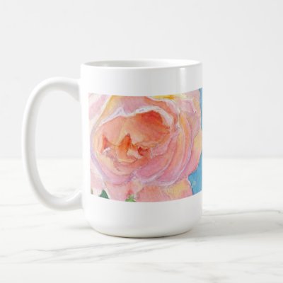 Watercolor Rose coffee mug