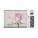 Watercolor Rosebud postage by jereeb Watercolor Rosebud postage