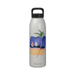 Watercolor Sailboats, Palms & Beach Water Bottles