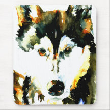 Watercolor Siberian Husky Mousepad