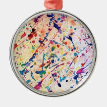 Watercolor Spatter Christmas Ornaments