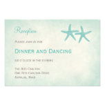 Watercolor Starfish Wedding Reception Card invitations