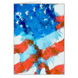 Watercolor Style American Flag Card