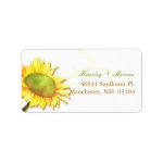 Watercolor Sunflower Wedding Couple Address Labels