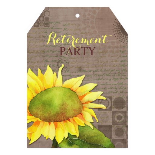 Watercolor Sunflowers Retirement Party Tag Invites