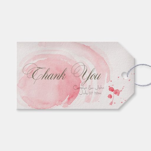 Watercolor Swirls Wedding Day Thank You Gift Tags Zazzle