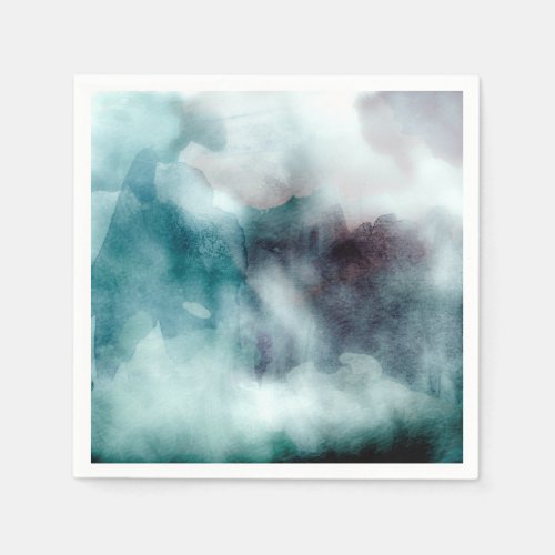 Watercolor Teals - All Options Paper Napkin