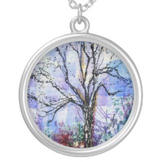 Watercolor Tree necklace