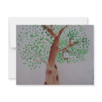 Watercolor tree painting invitations