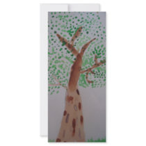 Watercolor tree painting rack cards