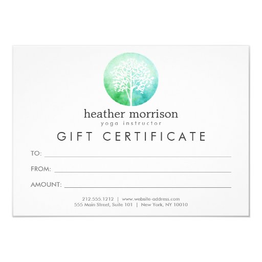 Yoga Tree Gift Card - watercolor tree yoga and wellness gift certificate card zazzle Yoga Tree Gift Card - watercolor tree yoga and wellness gift certificate card zazzle