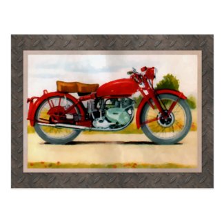Watercolor Vintage Motorcycle Postcard
