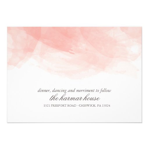 Watercolor Wedding Reception Card (front side)