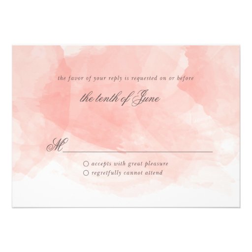 Watercolor Wedding Response Card (front side)