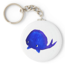Watercolor Whale Keychains