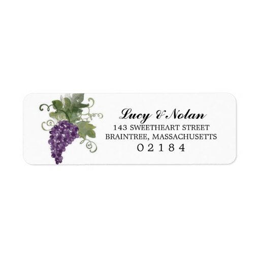Watercolor Wine Vineyard Return Address Label Zazzle