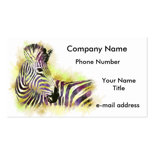 Watercolor Zeba Business Card (front side)