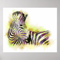 Watercolor Zeba Poster