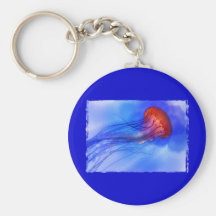 Watercolored Jellyfish Key Chain