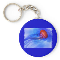 Watercolored Jellyfish Key Chain