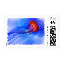Watercolored Jellyfish Stamp