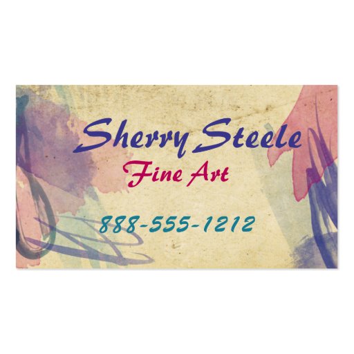 Watercolors Canvas Business Cards (front side)