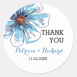 Watercolors Floral Thank You Wedding Favor