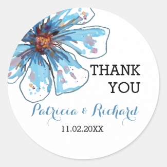 Watercolors Floral Thank You Wedding Favor