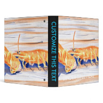 Watercolour of Shrimp on a dock, fishing bait 3 Ring Binder
