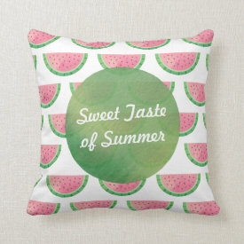 Watercolour Taste of Summer Watermelon Pillow