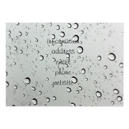 Waterdrops on Glass Background Business Cards (back side)