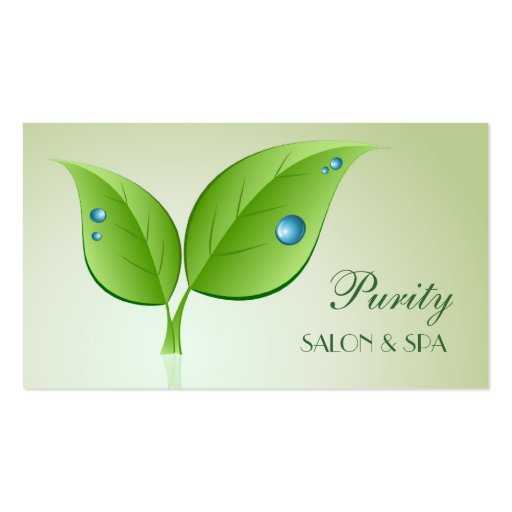 Waterdrops on Leaves Business Card (front side)