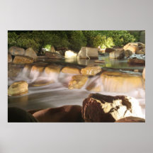 waterf all at night 5 Print