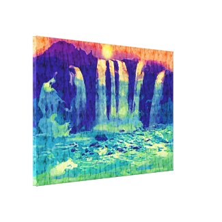 Waterfall5 Painting Stretched Canvas Print