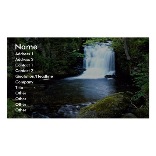 Waterfall at Watersmeet, North Devon, England Business Cards (front side)