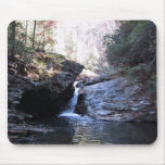 Waterfall between rocky outcroppings mousepad