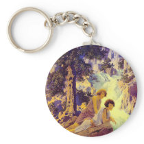 Waterfall - by Maxfield Parrish Key Chains