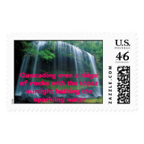 Waterfall, Cascading over a ridge of rocks with... postage by christiangurl08 Waterfall, Cascading over a ridge of rocks with... postage
